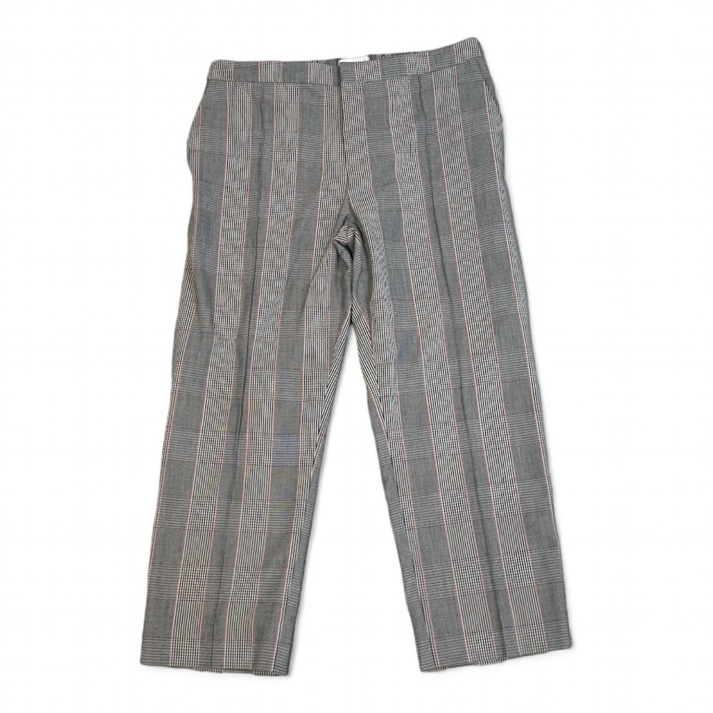Brochu Walker Pants Trousers Size L Plaid Elastic Waist Cropped Ankle